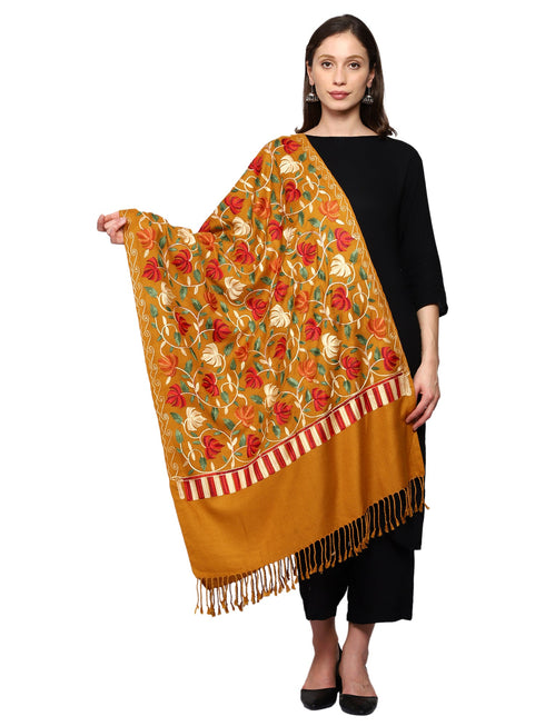 Women's Aari Embroidered Wool Stole